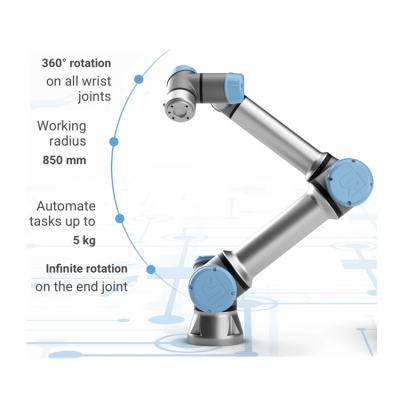 Small robot arm 3Kg payload 6 axis UR 3 universal robot educational robotic arm图3