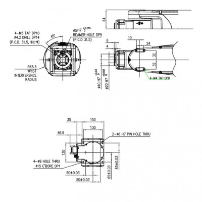 HH4 6 Axis Payload 4Kg Reach 58mm HH4 High Accuracy Assembly Handling Packing Industrial Robot Arm图2