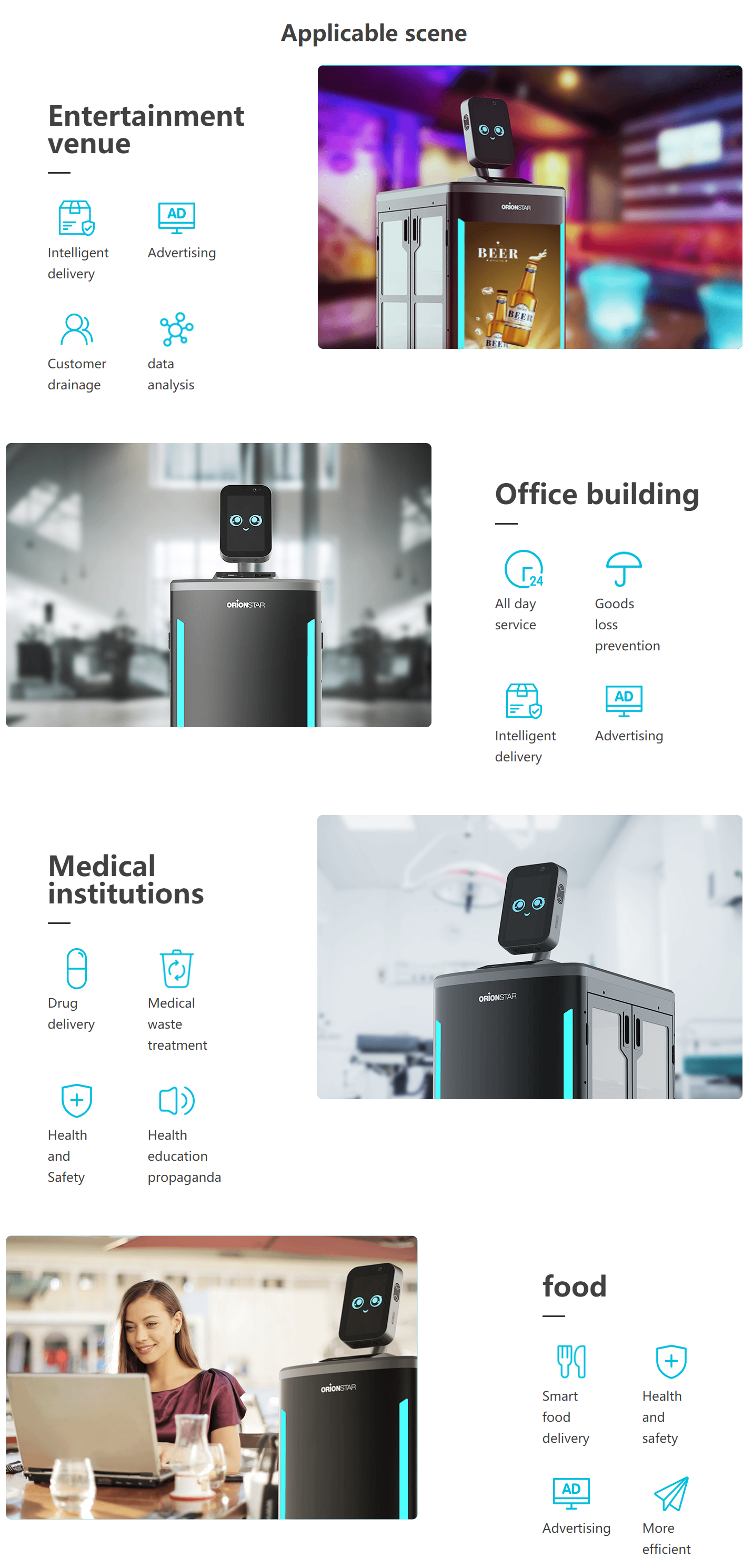 AI Goods Delivery Robot with large capacity in Restaurant and Hospital and Intelligent Auto<i></i>nomous Navigation Service Robot