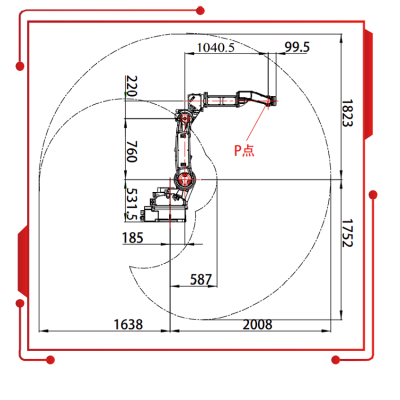 SF6-C2080 With 10KG Payload 2080MM Reach Robotic Arm As Industrial Robot And Welding Robot图2