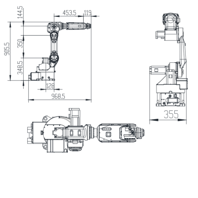 6 Aixs Manipulator With 8KG Payload 950MM Reach Mini Robot As Painting Spraying Machine From China图4
