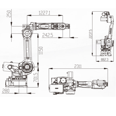 Intelligent Robot For Heavy Loading With 165KG Payload 2650MM Reach Robotic Arm Industrial China Rob图4