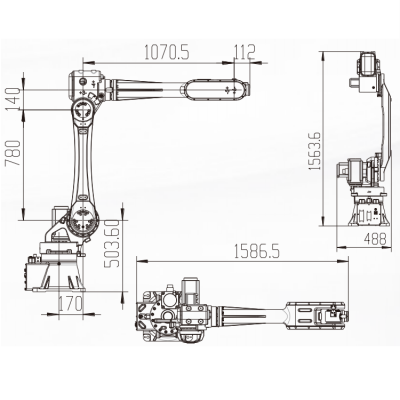 Industrial Robot China With 2032MM Reach 6 Axis Industrial Robotic Arm For Loading And Unloading图3