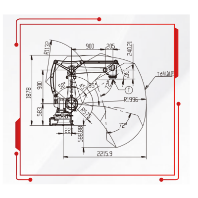 4 Aixs Robotic Arm Manipulator With 50KG Payload 2220MM Reach Palletizing Robot And Handling Robot图3