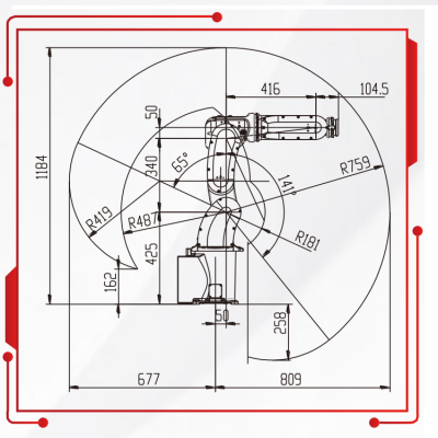 High Accuracy Robot Arm Mini With 7KG Payload 759MM Reach Industrial Robot As Pick and Place Robot图2