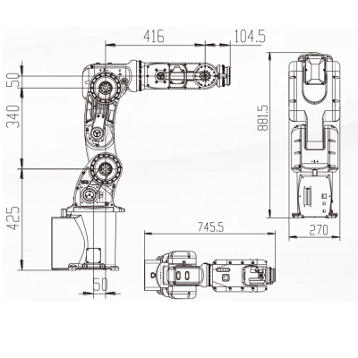 High Accuracy Robot Arm Mini With 7KG Payload 759MM Reach Industrial Robot As Pick and Place Robot图4