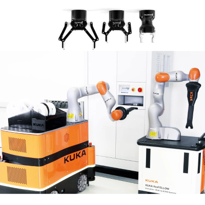 KUKA Cobot with Vision System for Inspection and Picking Palletizing AGV Mobile Applications