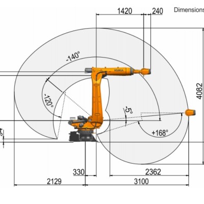 High-Payload Grinding & Loading Robot KUKA KR210 R3100-2 Robotic Workcell Image 4